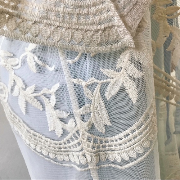 Crochet Lace Floral Midi Kimono - Picture 4 of 8